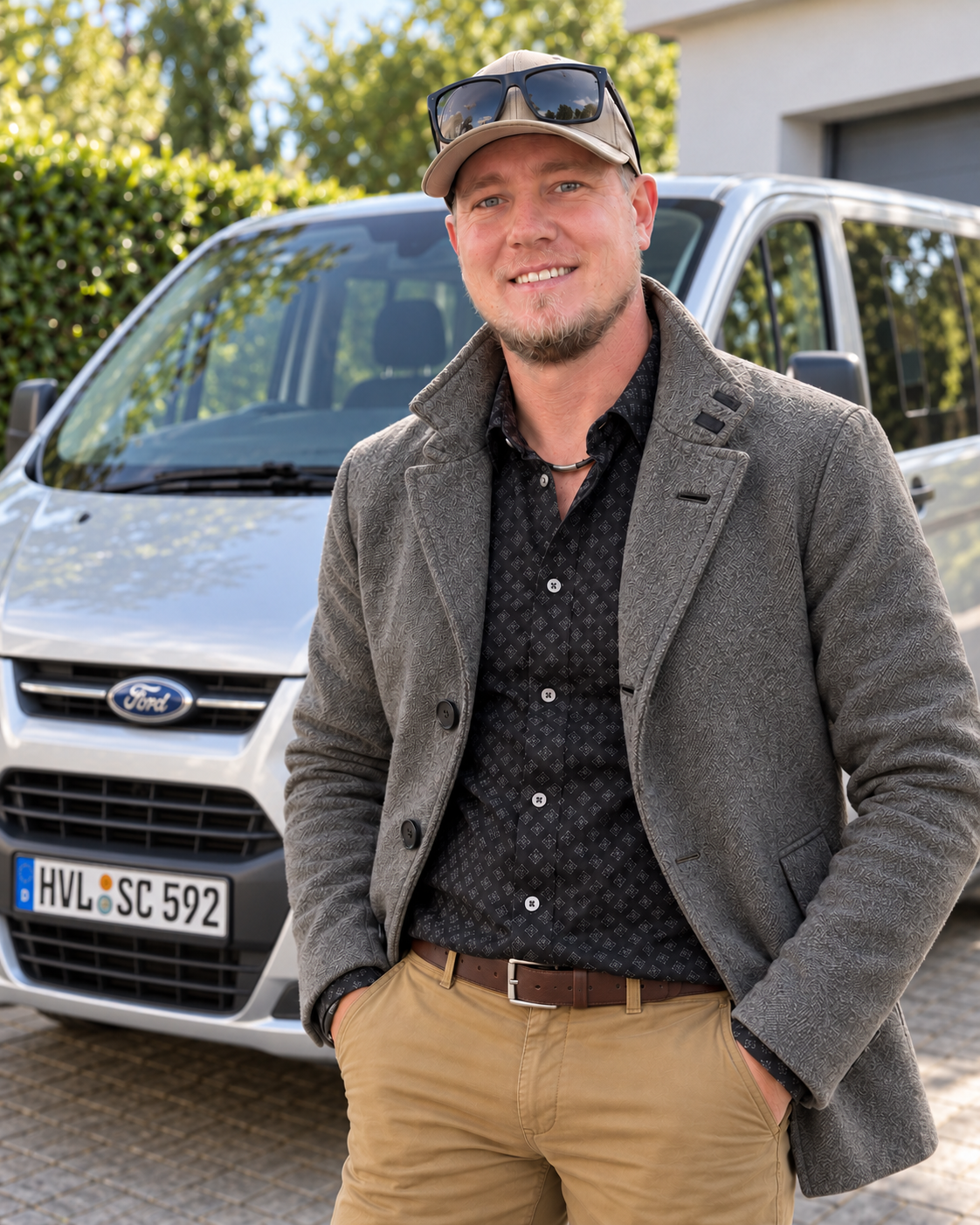 Ricardo Stielke, Inhaber von Speedyclean, vor dem Firmenfahrzeug